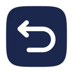 Undo Left Round Square SVG Icon